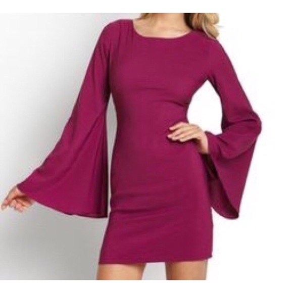 Ark & Co Dresses & Skirts - Burgundy strappy open back bell sleeve dress L